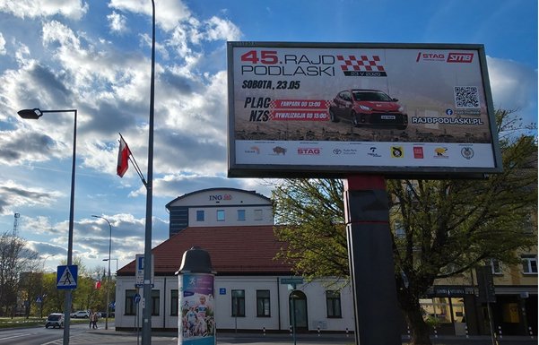 Automobilklub Podlaski — mój projekt billboardu na Rajd Podlaski
